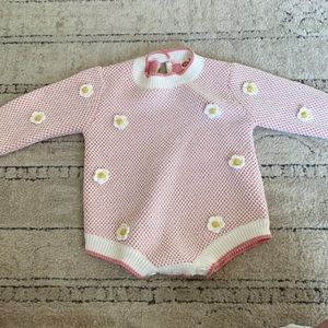 Daisy long sleeve sweater romper nwot